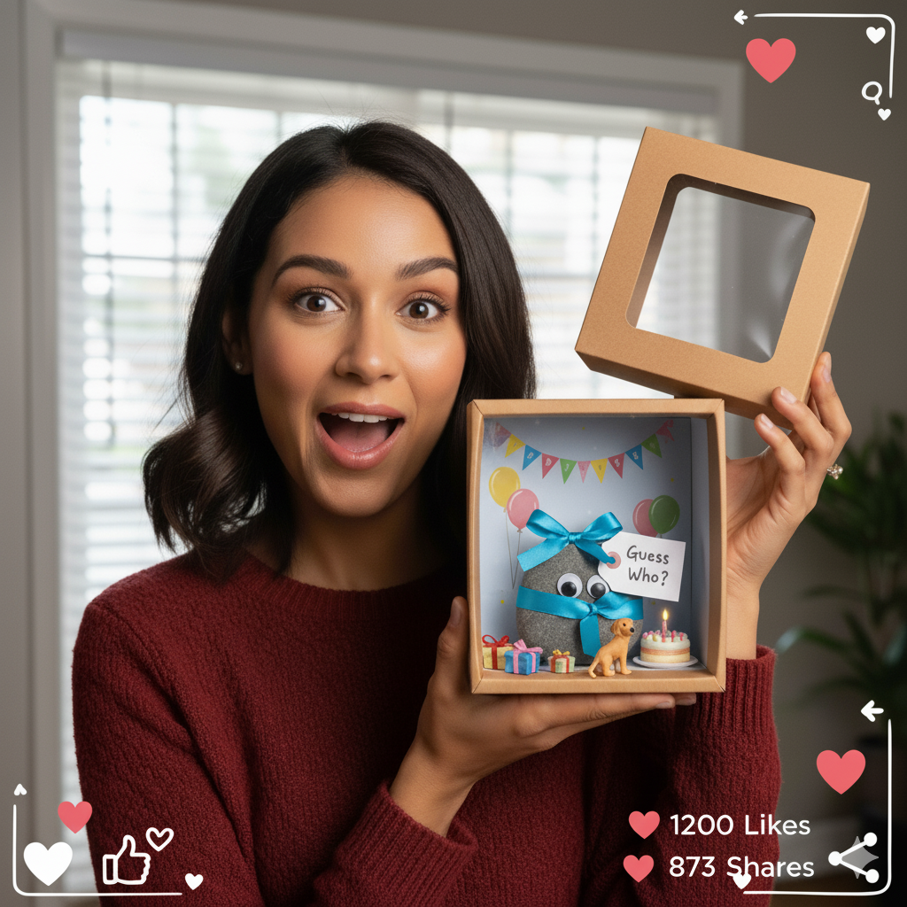 RockDrop SPARK: Viral Mystery Gag Gift Box | Personalized Birthday Diorama Kit