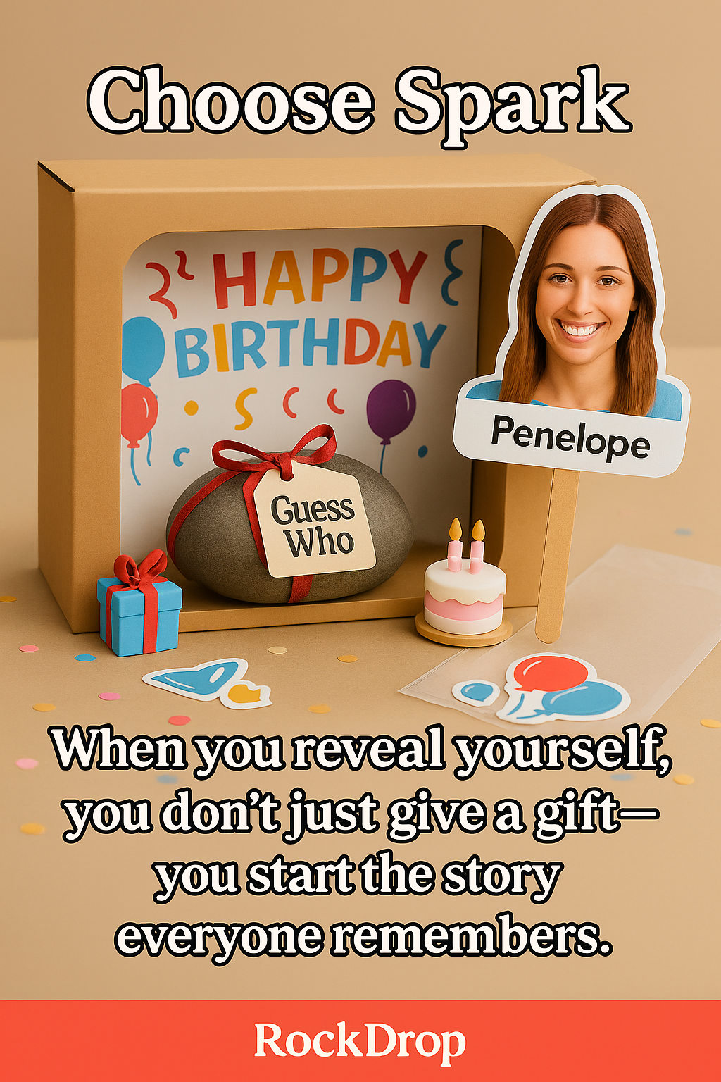RockDrop SPARK: Viral Mystery Gag Gift Box | Personalized Birthday Diorama Kit