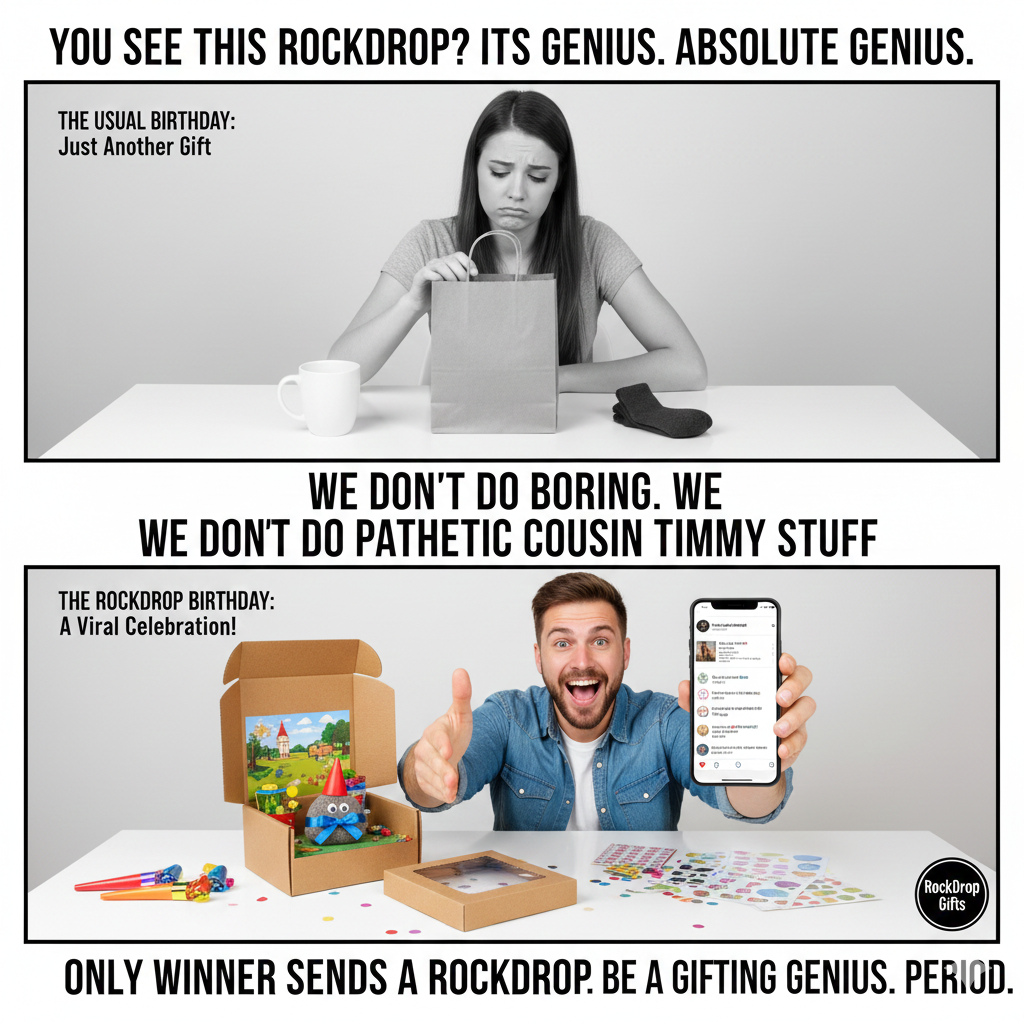 RockDrop REVEAL: Premium Viral Gag Gift Box | The Ultimate Social Strategy Kit